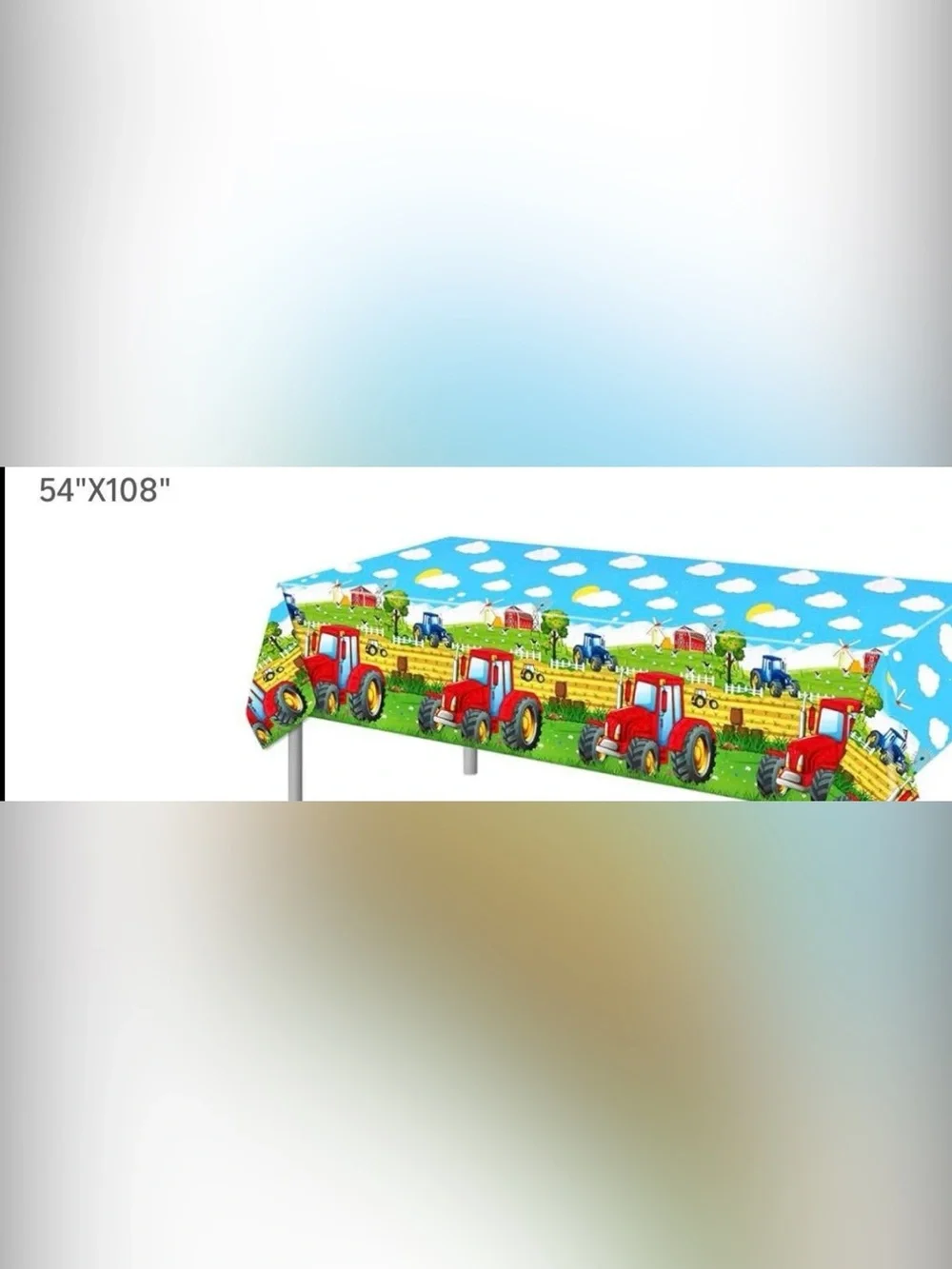 Tractor Farm Birthday Party Decorations Bundle 7x5 Backdrop & Tablecloth